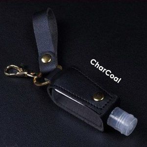 Keychain with hand sanitizer empty plastic bottle